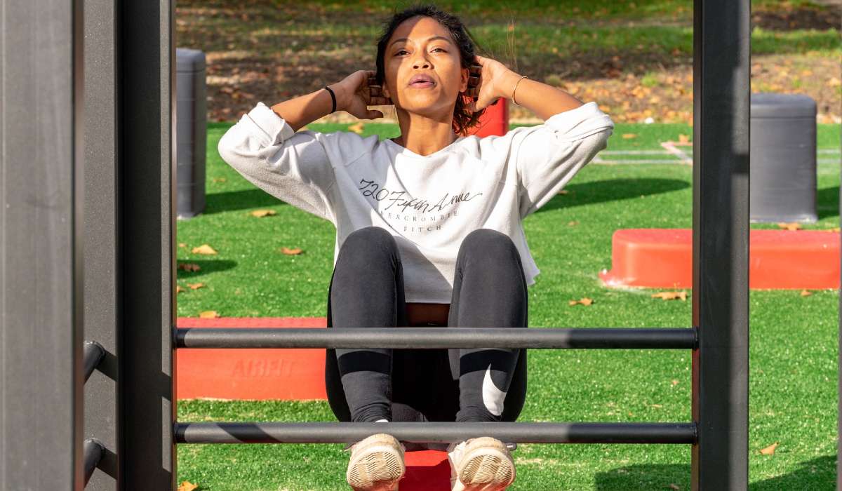 Person exercising in a park