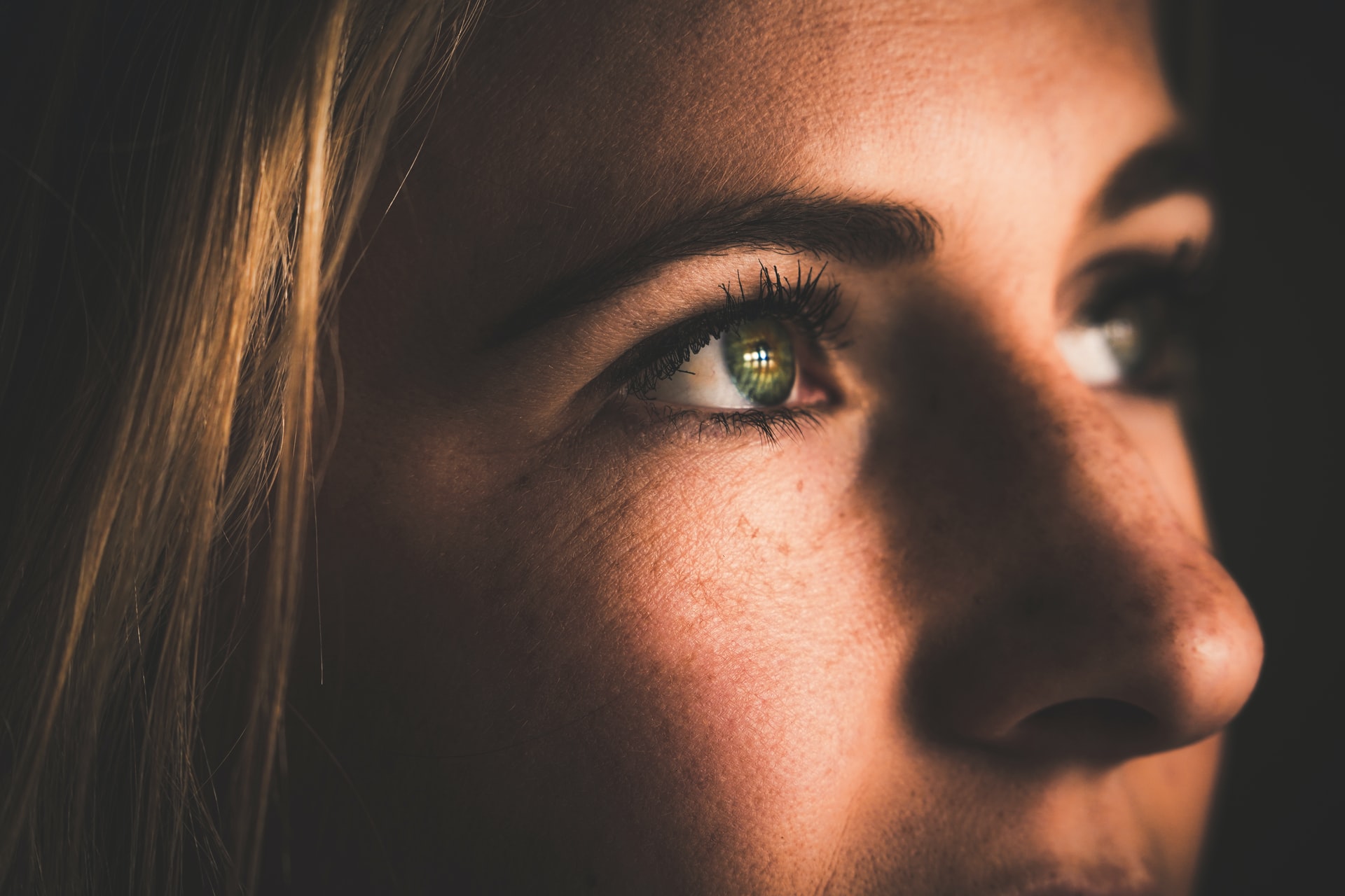 closeup of person's eyes, reasons you need eye cream, no pores under eyes