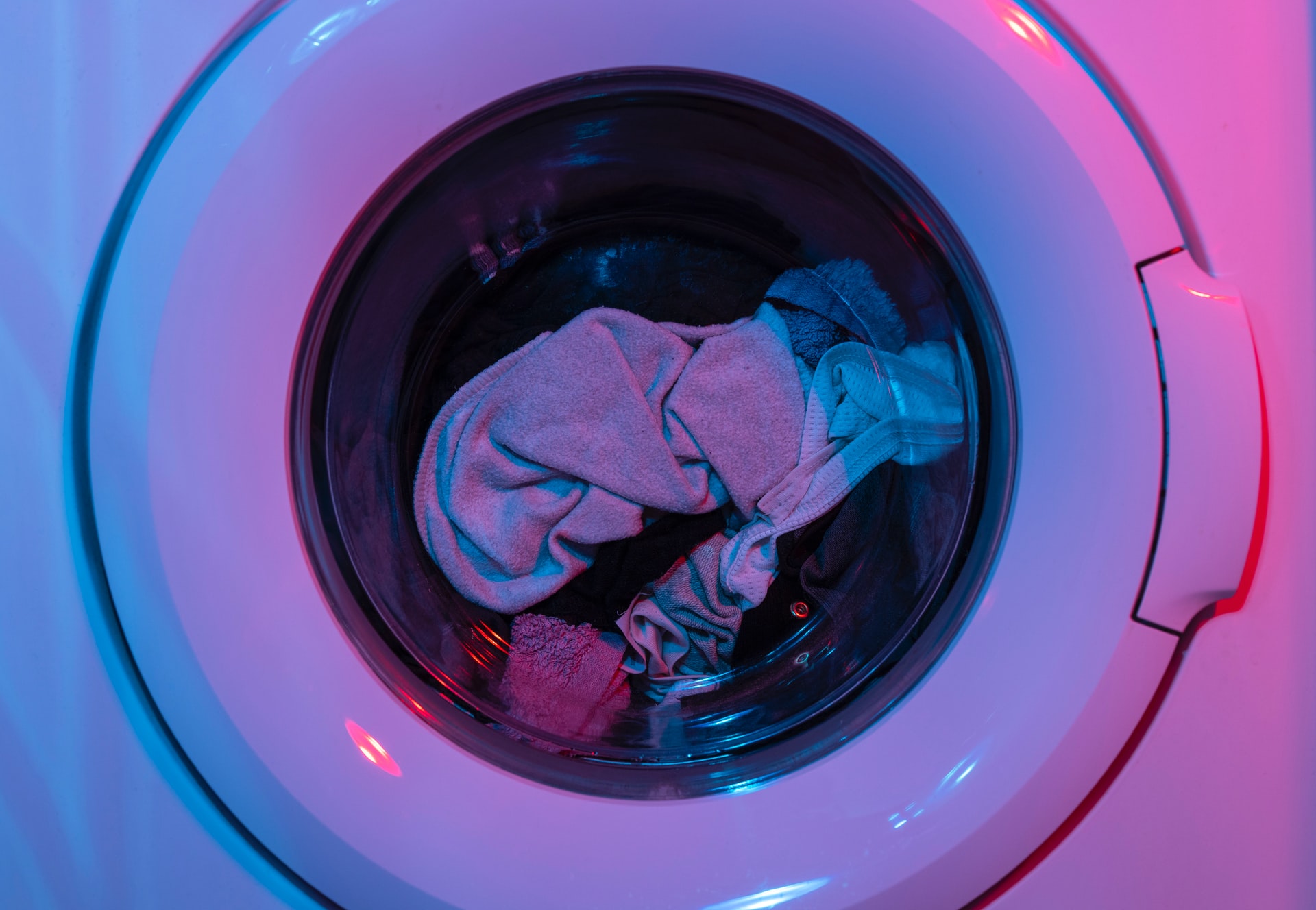 clothes in washing machine